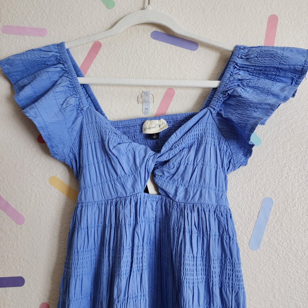 Universal Thread Light Blue Keyhole Ruffle Midi Dress - Picture 4 of 11